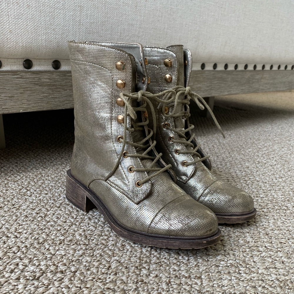 Vici Metallic Combat Boots